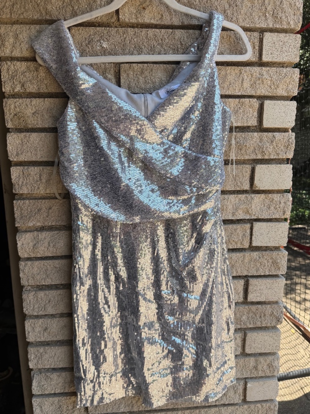 Silver sequined dress